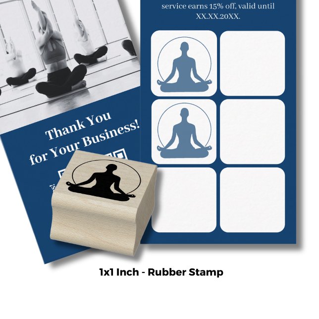 Yoga-Pose - Abwertung von Treuhandkarten Gummistempel (Custom Logo - Loyalty Card Devaluation Rubber Stamp)