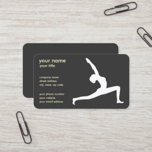 Yoga Pose Black Silhouette Business Cards Visitenkarte