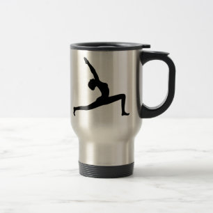 Yoga Pose Black Silhouette Travel Mug Reisebecher