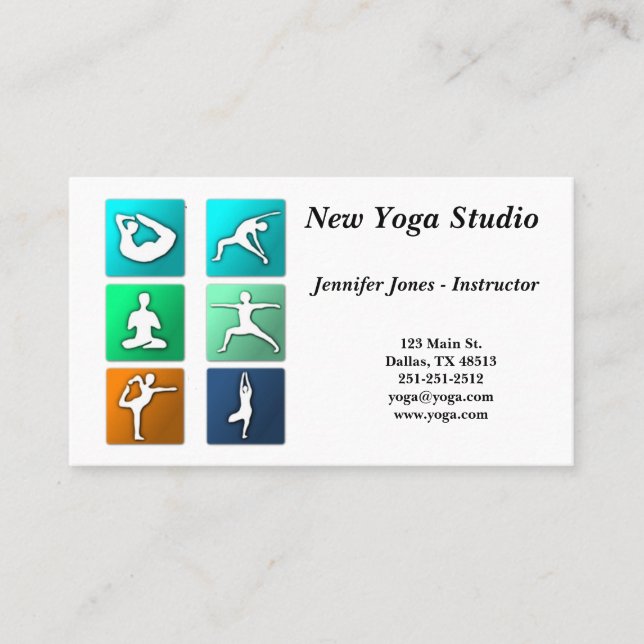 Yoga-Pose-Geschäfts-Karte Visitenkarte (Vorderseite)