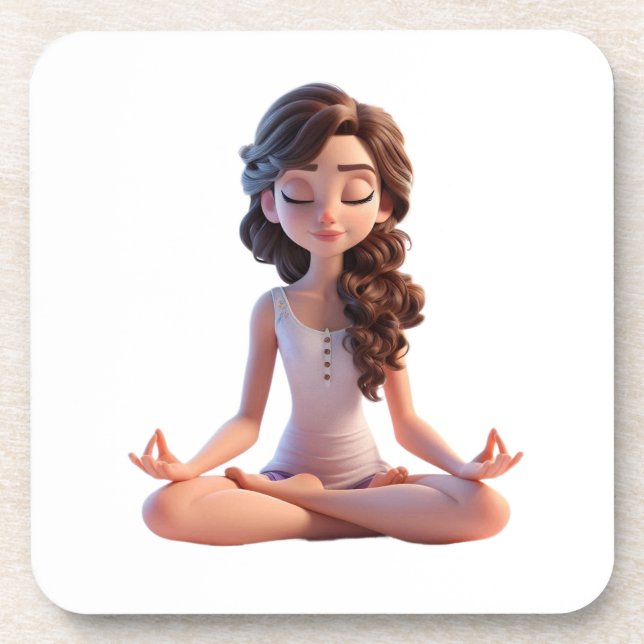 Yoga-Pose Getränkeuntersetzer (Vorderseite)
