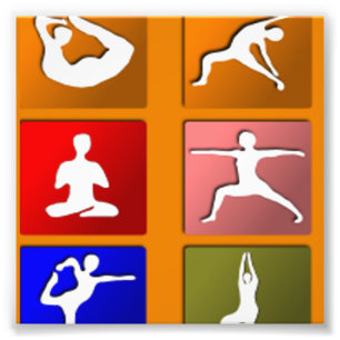 Yoga-Pose-Ikonen Fotodruck