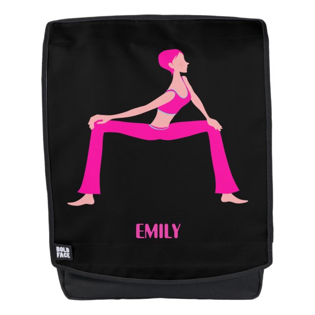 Yoga-Pose in Rosa und Haut Rucksack (Vorderseite)