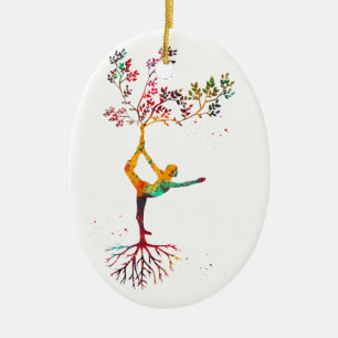 Yoga-Pose Keramik Ornament