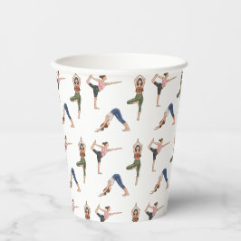 Yoga Pose Lades Colorful Mindfulness Pattern Pappbecher