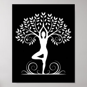 Yoga-Pose-Meditation Namaste Buddhismus Baum _1 Poster