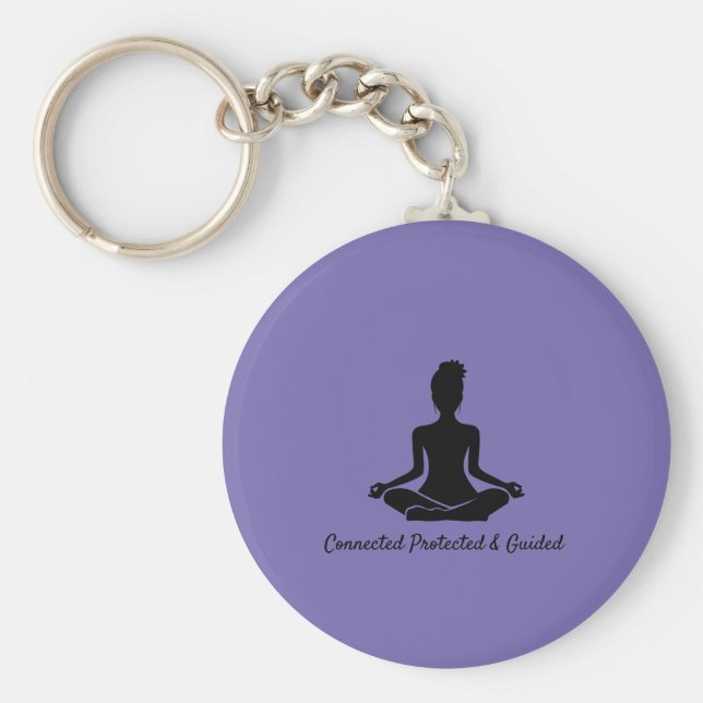 Yoga Pose Mindfulness Meditation Zitat Keyring Schlüsselanhänger (Vorne)