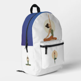 Yoga Pose Monoline Earthy Tones | Bedruckter Rucksack