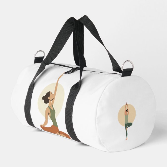 Yoga Pose Monoline Earthy Tones | Duffle Bag (Linke Seite)