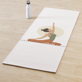 Yoga Pose Monoline Earthy Tones Yogamatte