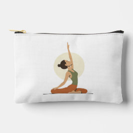 Yoga Pose Monoline Earthy Tones | Zubehörtasche