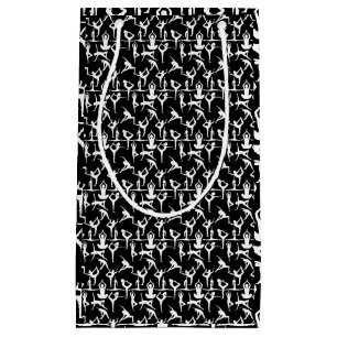 Yoga-Pose Muster 01.bx4.Black BG Kleine Geschenktüte