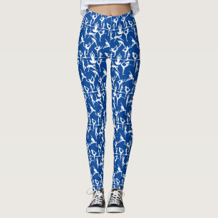 Yoga-Pose Muster 01.bx4.Blue BG Leggings