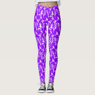 Yoga-Pose Muster 01.bx4.LUPurple BG Leggings