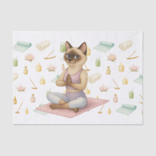 Yoga-Pose Namaste für siamesische Katzen-Liebhaber Seidenpapier
