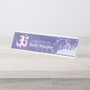 Yoga Pose Om Sign Schreibtischnamensplakette