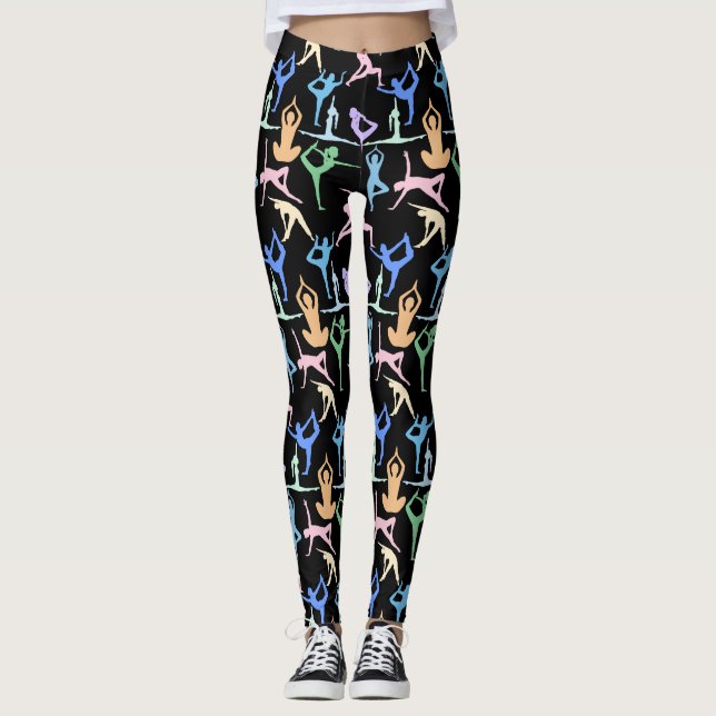 Yoga Pose Pastel Muster 01.bx4 Leggings (Vorderseite)