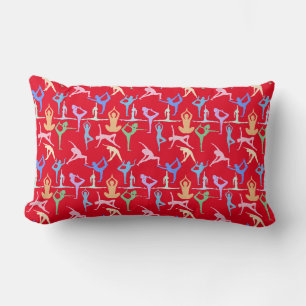 Yoga Pose Pastel Muster 01.bx4 Red BG Lendenkissen