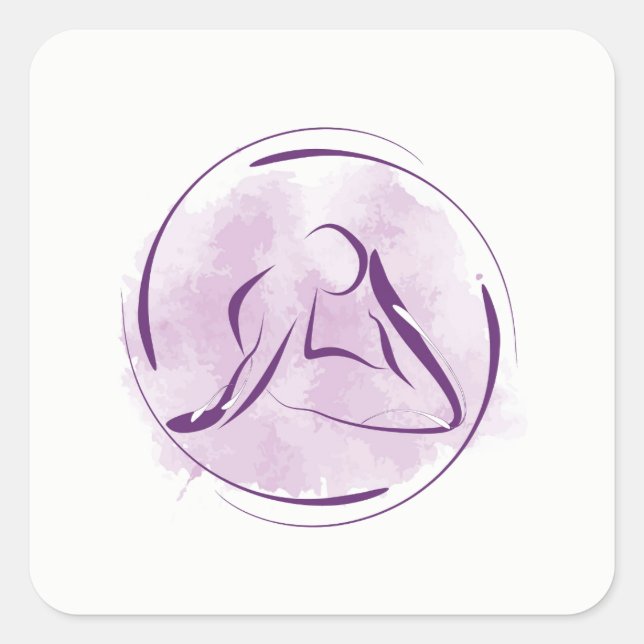 Yoga-Pose Quadratischer Aufkleber (Vorderseite)