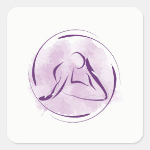 Yoga-Pose Quadratischer Aufkleber