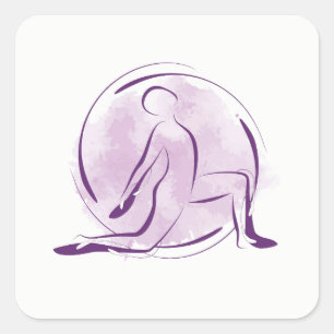 Yoga-Pose Quadratischer Aufkleber