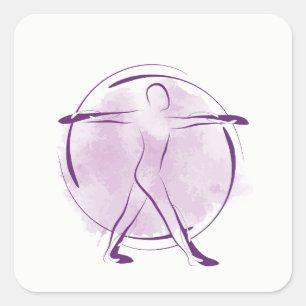 Yoga-Pose Quadratischer Aufkleber