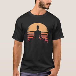 Yoga Pose Retro Mediation 80er Vintage Fitness Fle T-Shirt