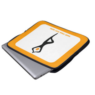 Yoga Pose schwarz, orange Laptopschutzhülle