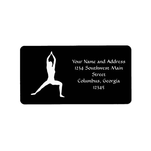 Yoga-Pose-Silhouette Adressaufkleber (Vorne)
