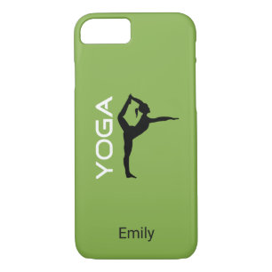 Yoga Pose Silhouette auf Green Personalisiert iPhone 8/7 Hülle