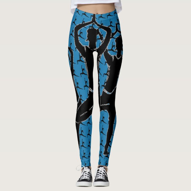 Yoga Pose Silhouette Leggings (Vorderseite)