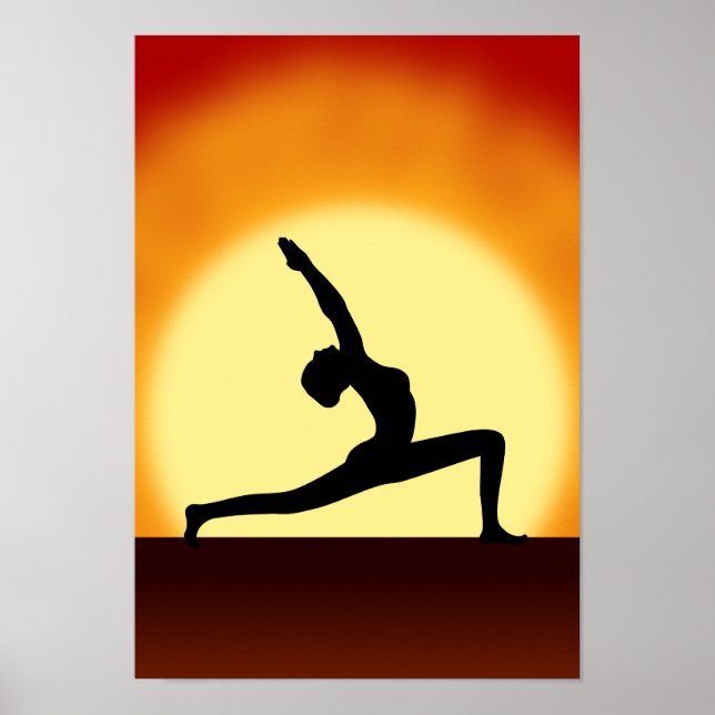 Yoga Pose Silhouette Lugano Poster (Vorne)