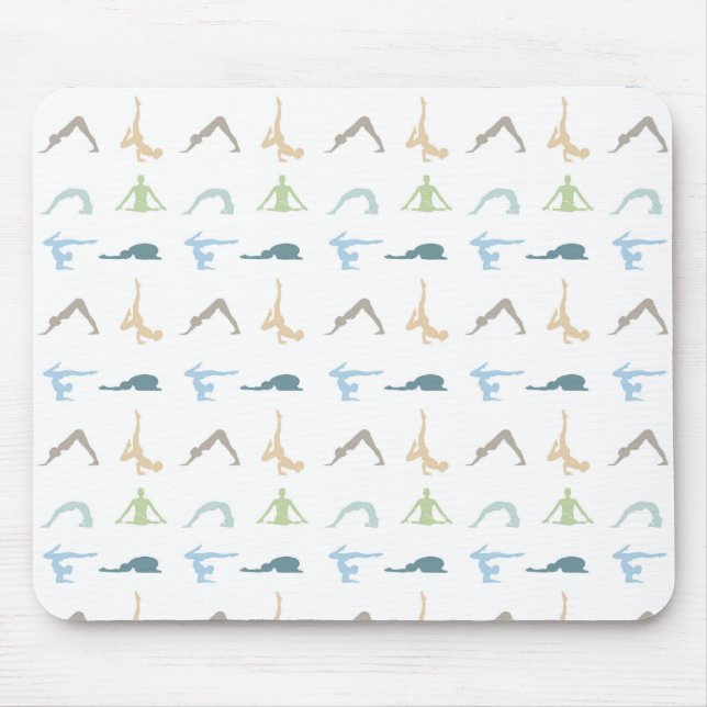 Yoga-Pose-Silhouette Mindfulneßmeditation Mousepad (Vorne)
