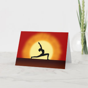 Yoga-Pose-Silhouette-Sonnenaufgang-Gruß-Karten Karte