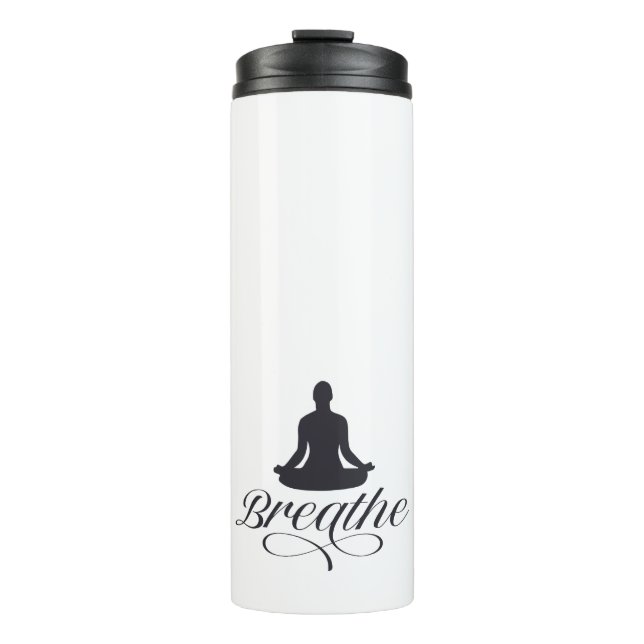 Yoga-Pose-Silhouette Thermosbecher (Vorderseite)