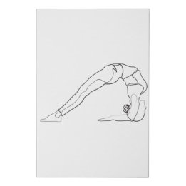Yoga Pose Single Line Art One Line Fitness Zeichne Künstlicher Leinwanddruck