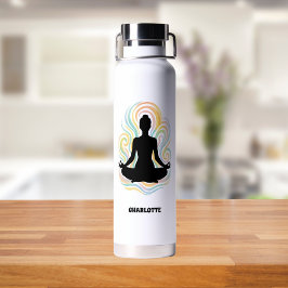 Yoga pose swirls name trinkflasche