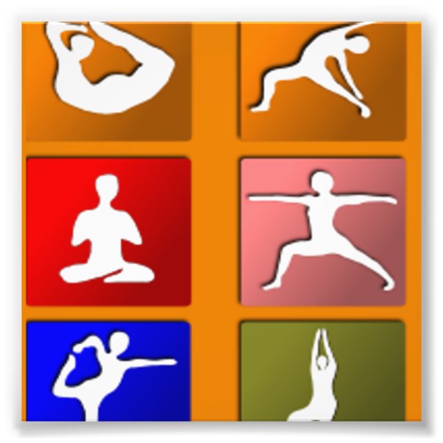 Yoga-Pose-Symbole Fotodruck (Vorne)