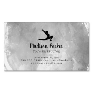 Yoga-Pose   Wasserfarbe gebürstet Magnetische Visitenkarte