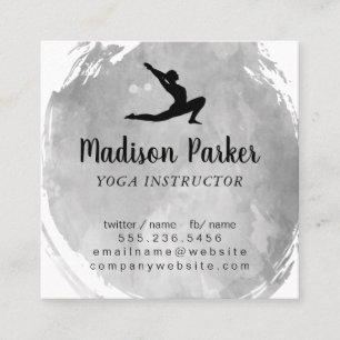 Yoga-Pose Wasserfarbe gebürstet Quadratische Visitenkarte
