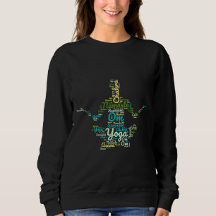 Yoga Pose Word Cloud Colorful Yoga Word Cloud Sweatshirt