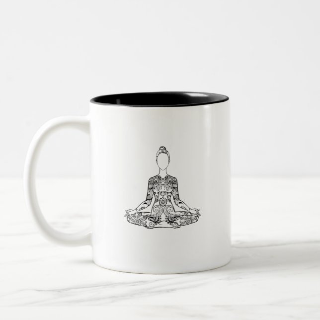 YOGA-POSE ZWEIFARBIGE TASSE (Links)