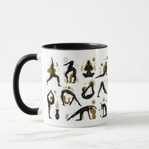 Yoga Posen Black & Gold Tasse