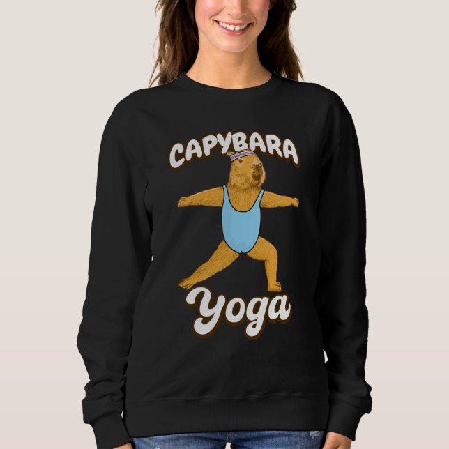 Yoga-Posen Capybara Turnleibchen Sport Workou Sweatshirt (Vorderseite)
