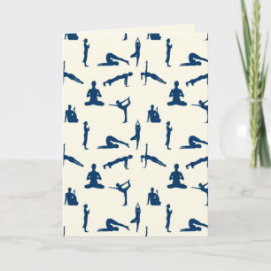 Yoga-Posen Creme-weiß Karte