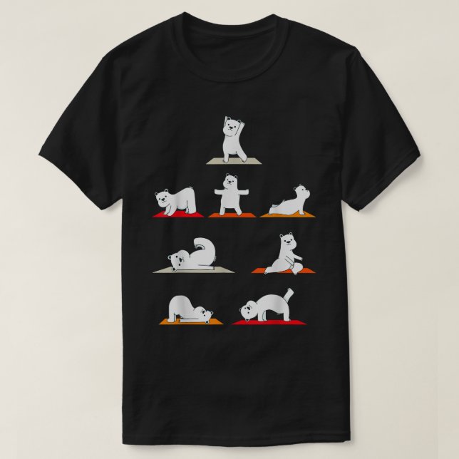 Yoga-Posen des Polar Bears Medita T-Shirt (Design vorne)
