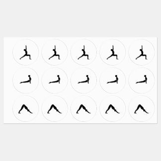 Yoga-Posen Etiketten