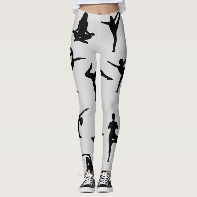 YOGA-POSEN (GRAU)-LEGGINGS LEGGINGS (Vorderseite)