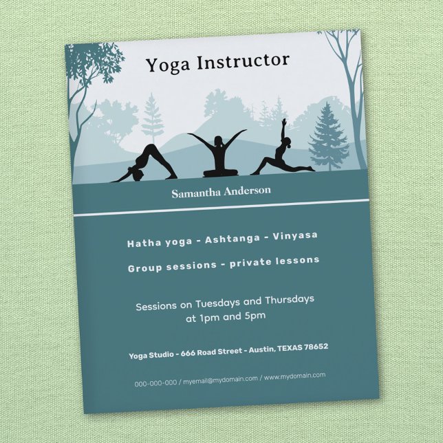 Yoga Posen & Landschaft - Yoga-Instruktor Flyer (Yoga Poses & Landscape - Yoga Instructor Flyer)