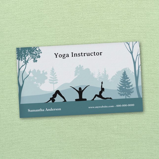 Yoga Posen & Landschaft - Yoga-Instruktor Visitenkarte (Yoga Poses & Landscape - Yoga Instructor Business Card)